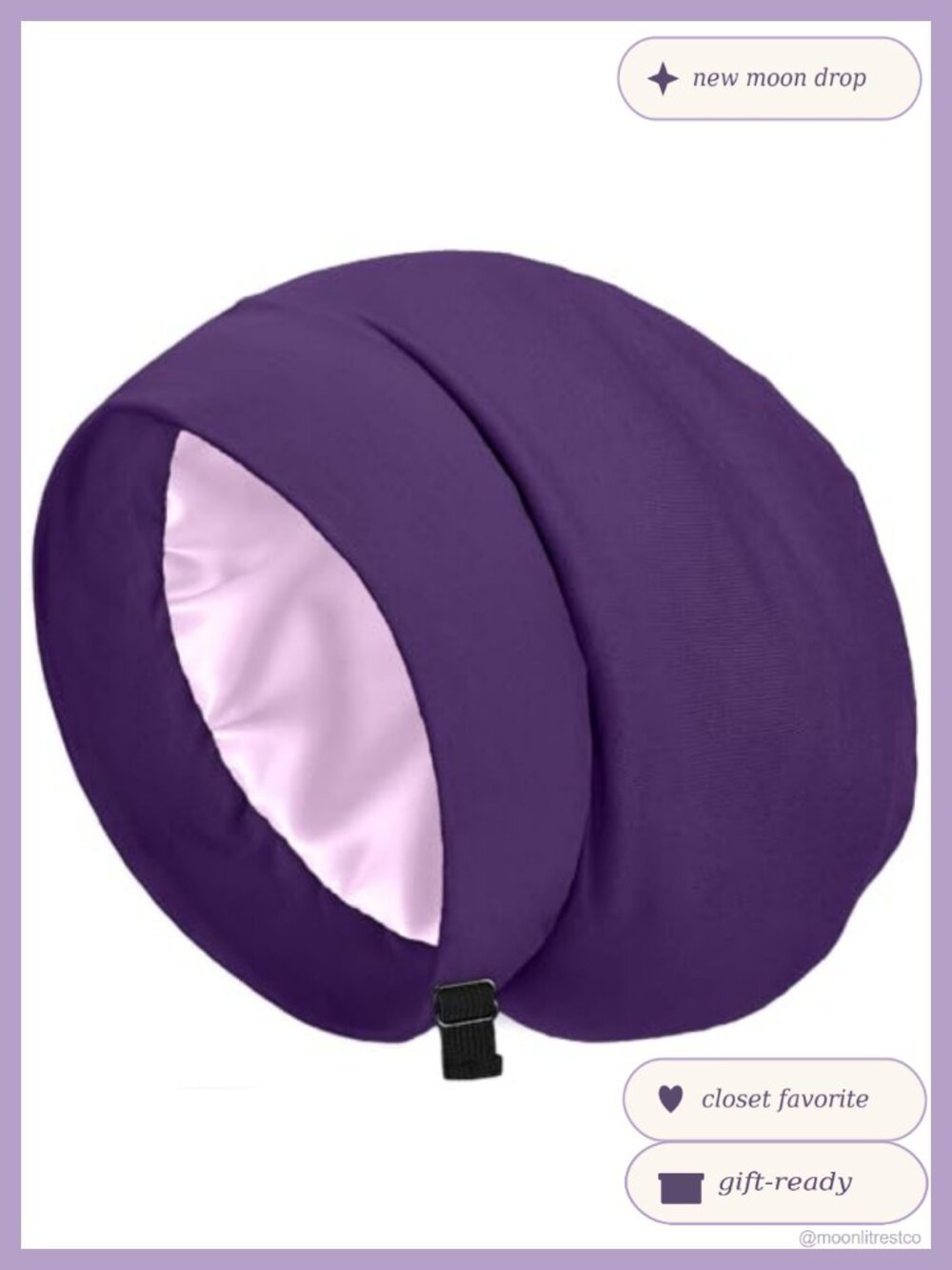 100% Mulberry Silk Lined Bonnet for Sleeping Adjustable Hair Wrap
